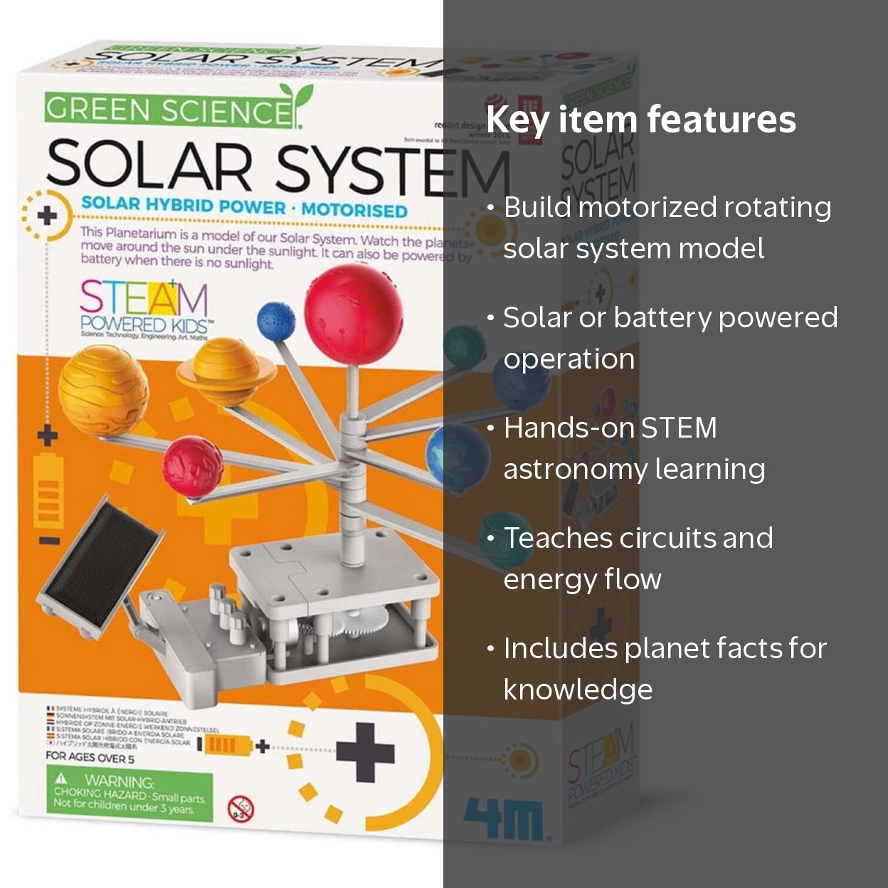 4M: Green Science: Solar System - DIY Motorized Rotating