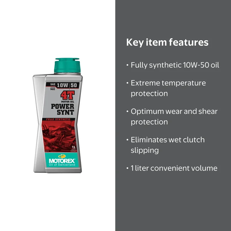 Motorex Power Synthetic 4T Motor Oil 10W-50 1 Liter - Walmart.com