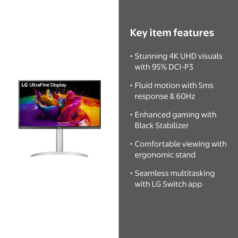 LG 27UP650K-W 27-inch Ultrafine 4K UHD (3840 x 2160) IPS Computer