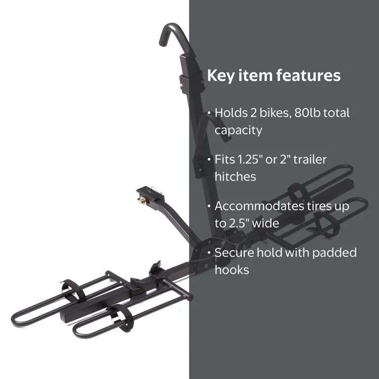 Hyper Tough, Hitch-Mounted Bike Rack, 10104071, supports 2 bikes