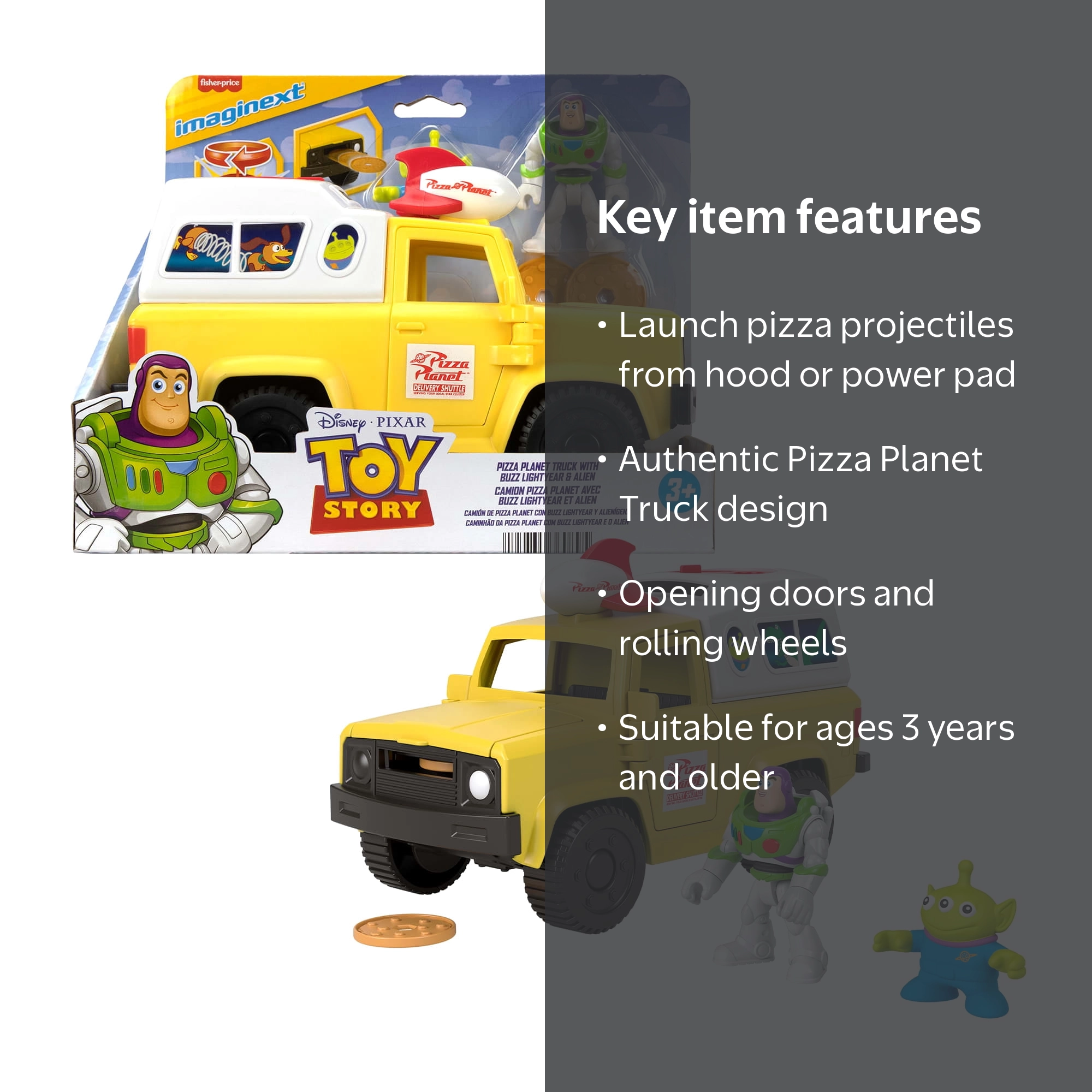 Disney Pixar Toy Story Pizza Planet Truck with Buzz Lightyear