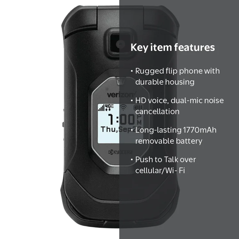 Kyocera, DuraXV Extreme+ Rugged Flip Phone, Black, Waterproof Kyocera, DuraXV Extreme+ Rugged Flip Phone, Black, Waterproof