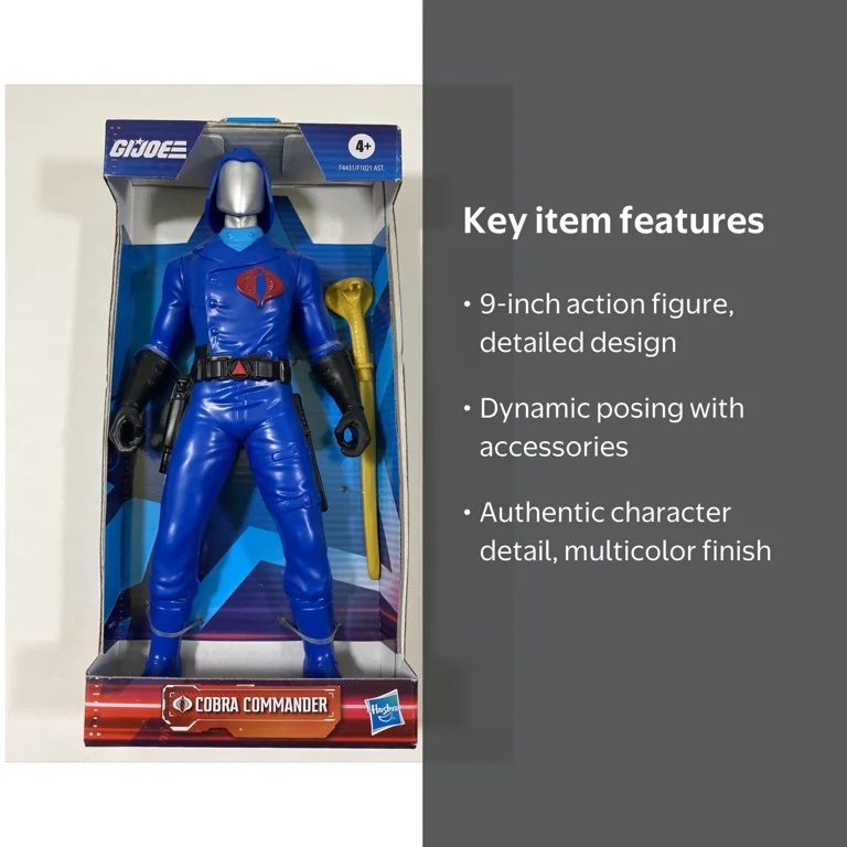 Hasbro GI Joe Cobra Commander Action Figure, Multicolor, 9