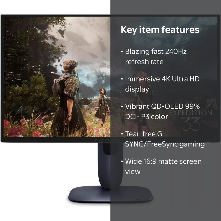 Alienware 27 4K QD-OLED AW2725Q Gaming Monitor - 26.7-inch 4K