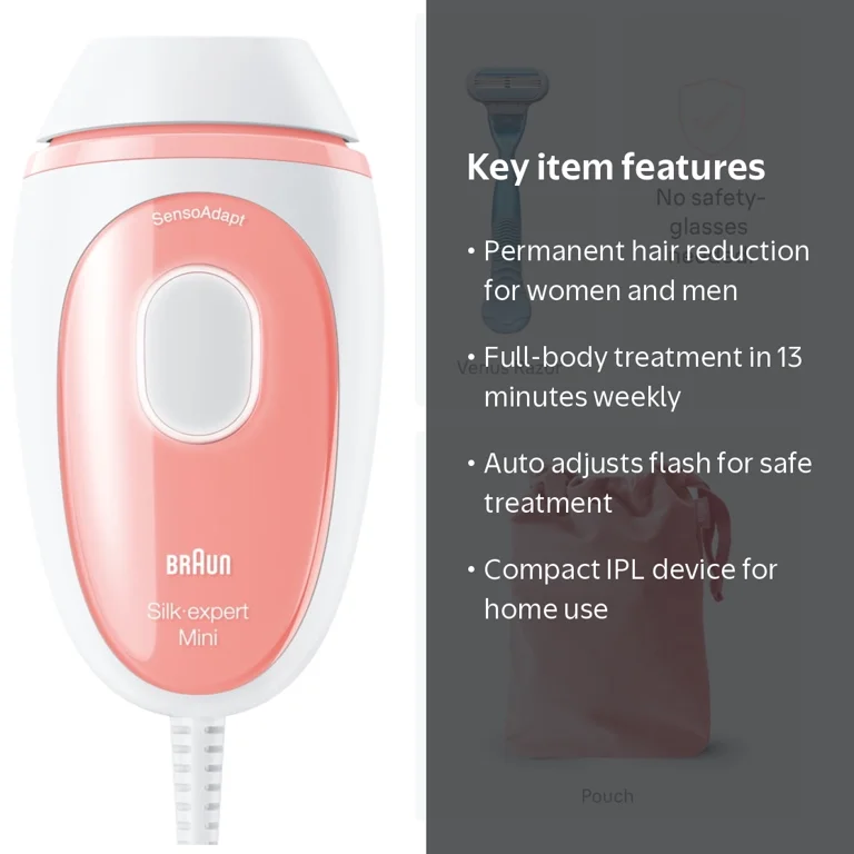 Braun IPL Silk-Expert Mini Laser Hair Removal at Home, Permanent