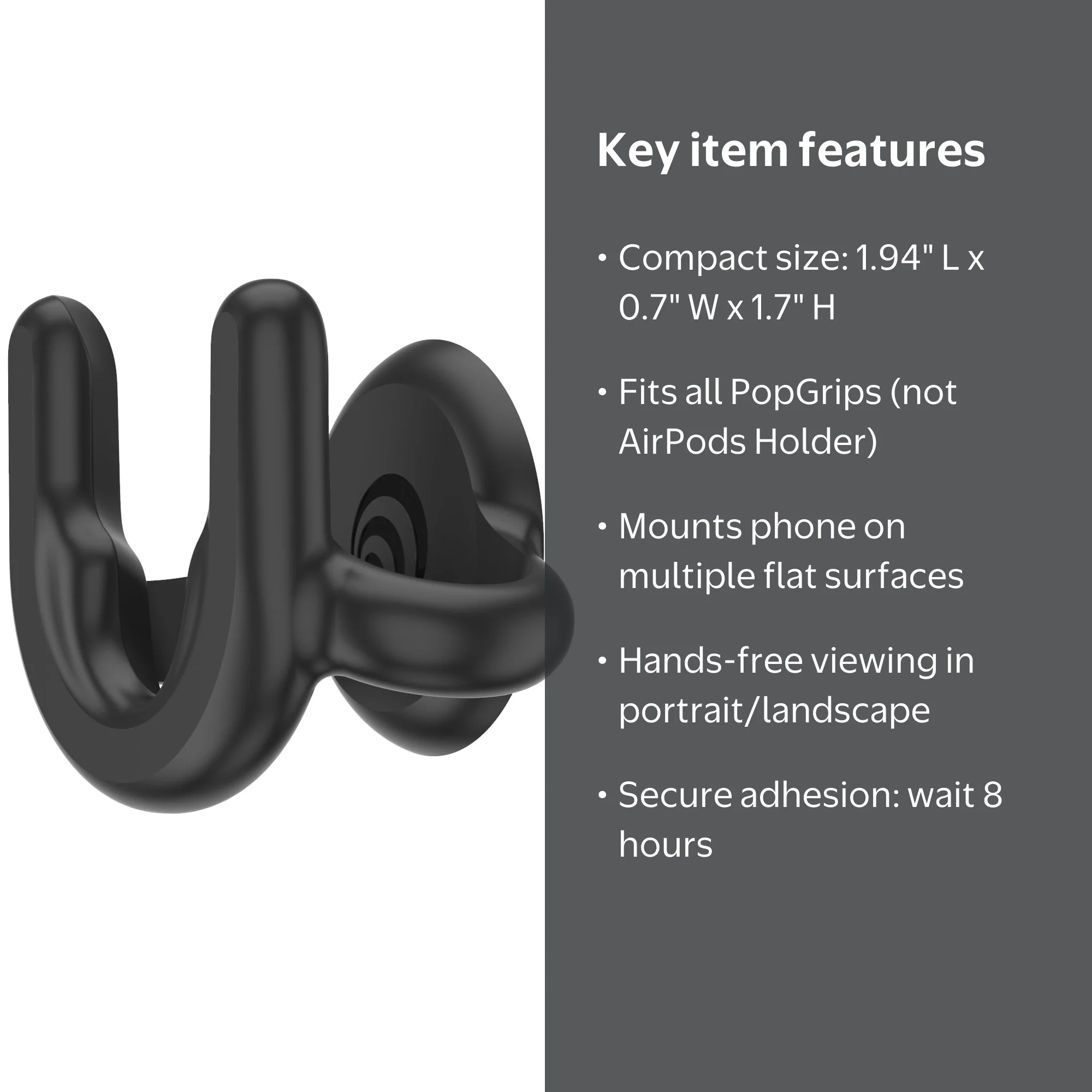 PopSockets MultiSurface Mount for PopSockets Grips Black fits all