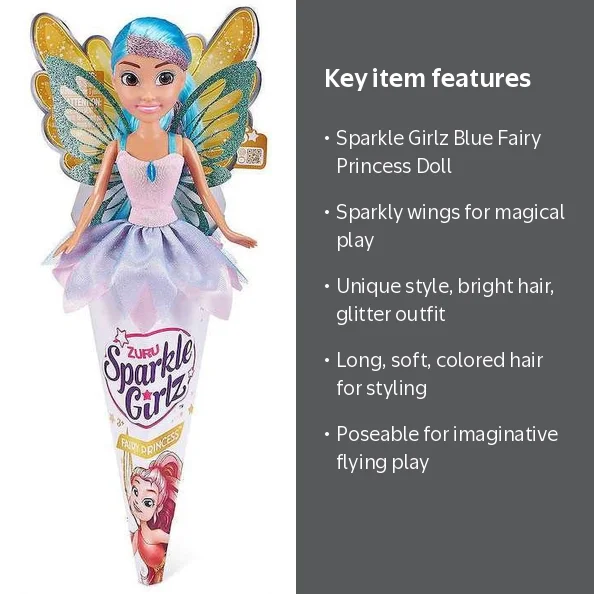 Sparkle Girlz Fantasy Shimmer Fashion Fairy Princess Blue Doll