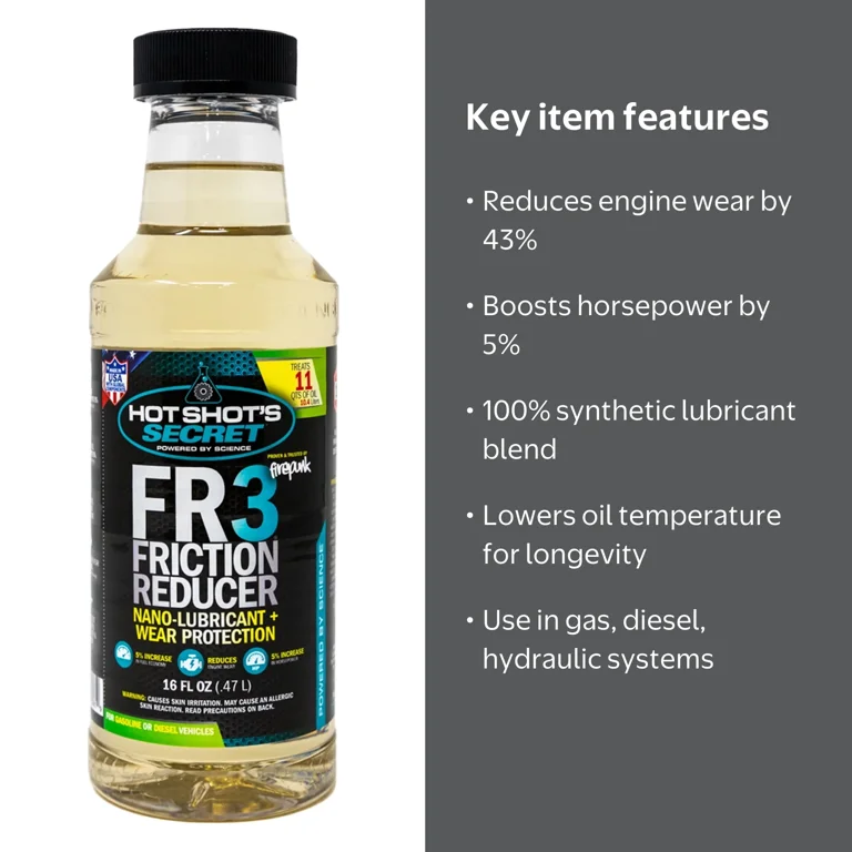 Hot Shot's Secret FR3 Oil Treatment for Gas & Diesel Engines 16 oz