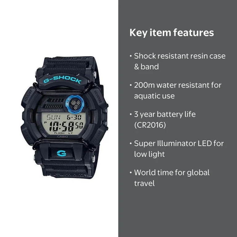 Casio G-Shock by Casio Men's 20mm Digital Resin Band Wristwatch