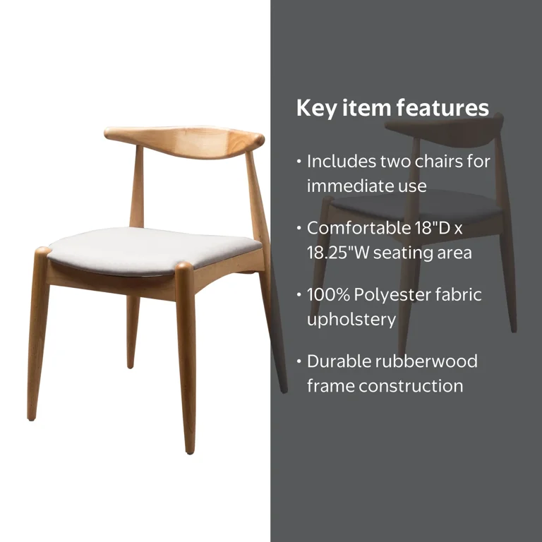 GDF Studio Virgil Mid Century Modern Fabric Upholstered Dining