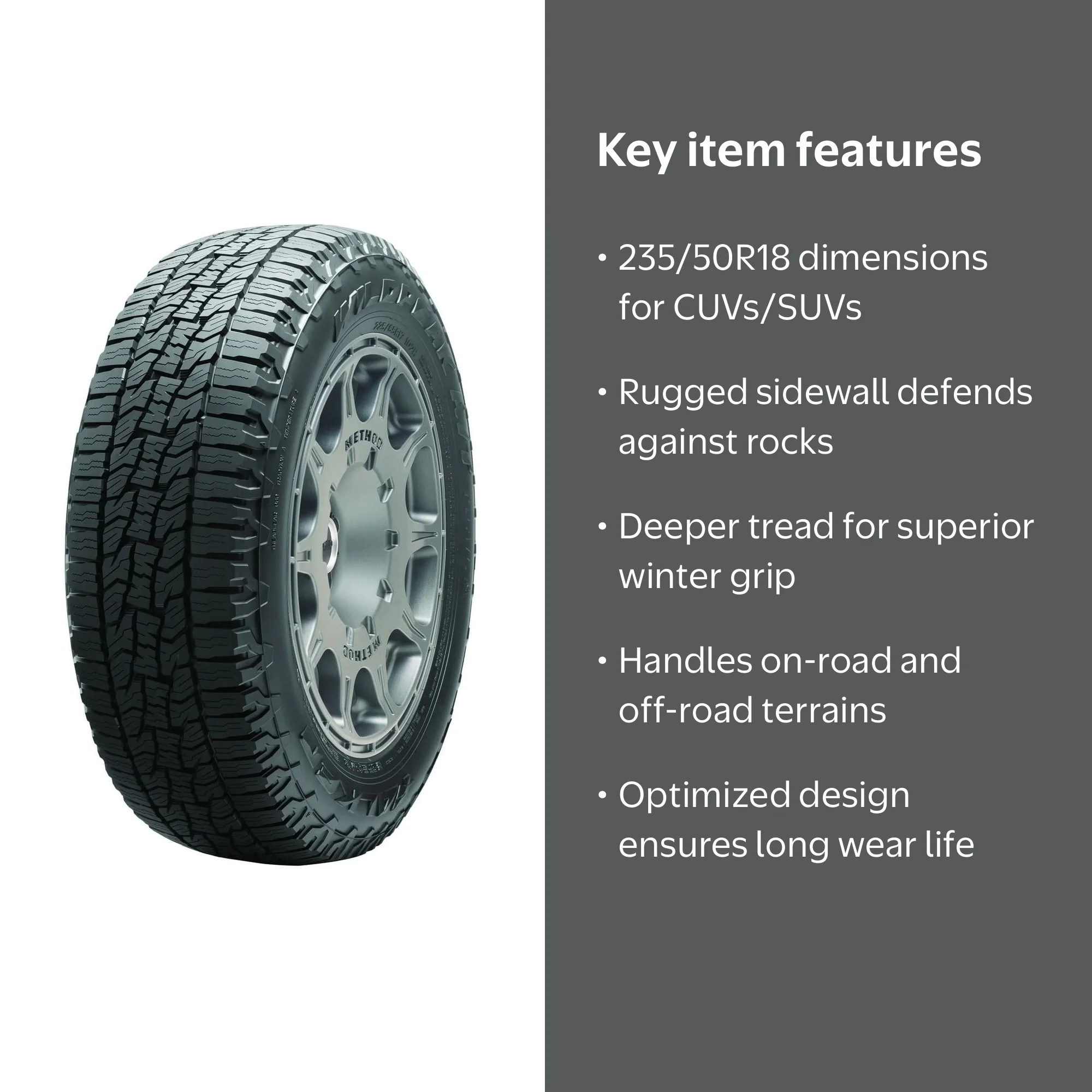 Falken, All Terrain Tire, 235/50R18, SUV Crossover - Walmart.com