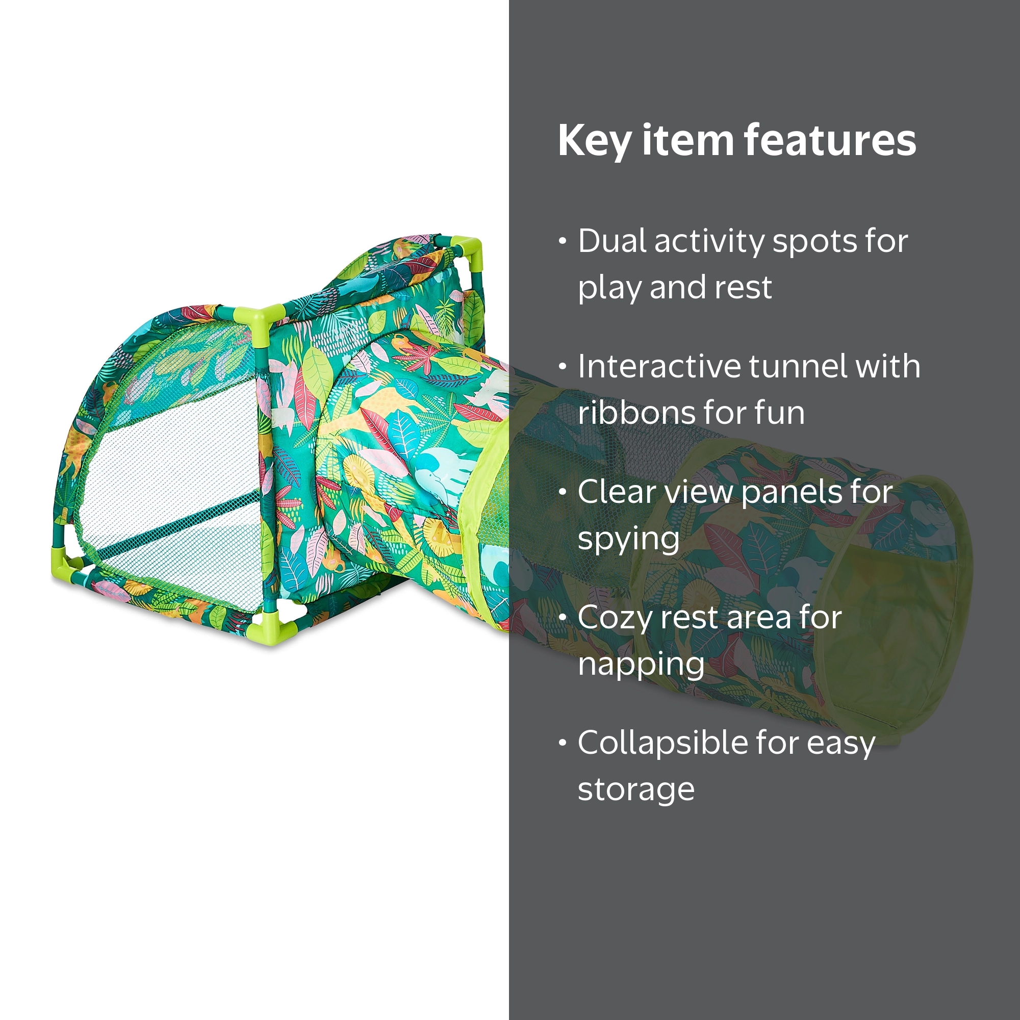 Vibrant Life Portable Jungle Party Cat Cove Tunnel with Mesh