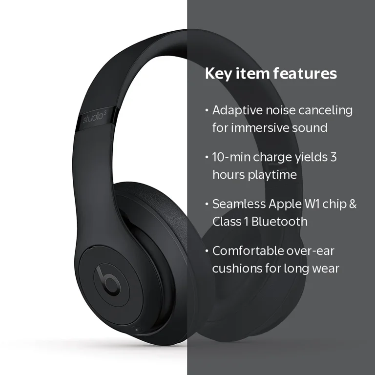 Beats by Dr. Dre, Wireless Noise Cancelling Headphones, Matte
