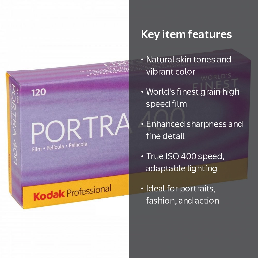 Kodak, Portra 400 Color Negative Film, 120 Roll, 5-Pack - Walmart.com
