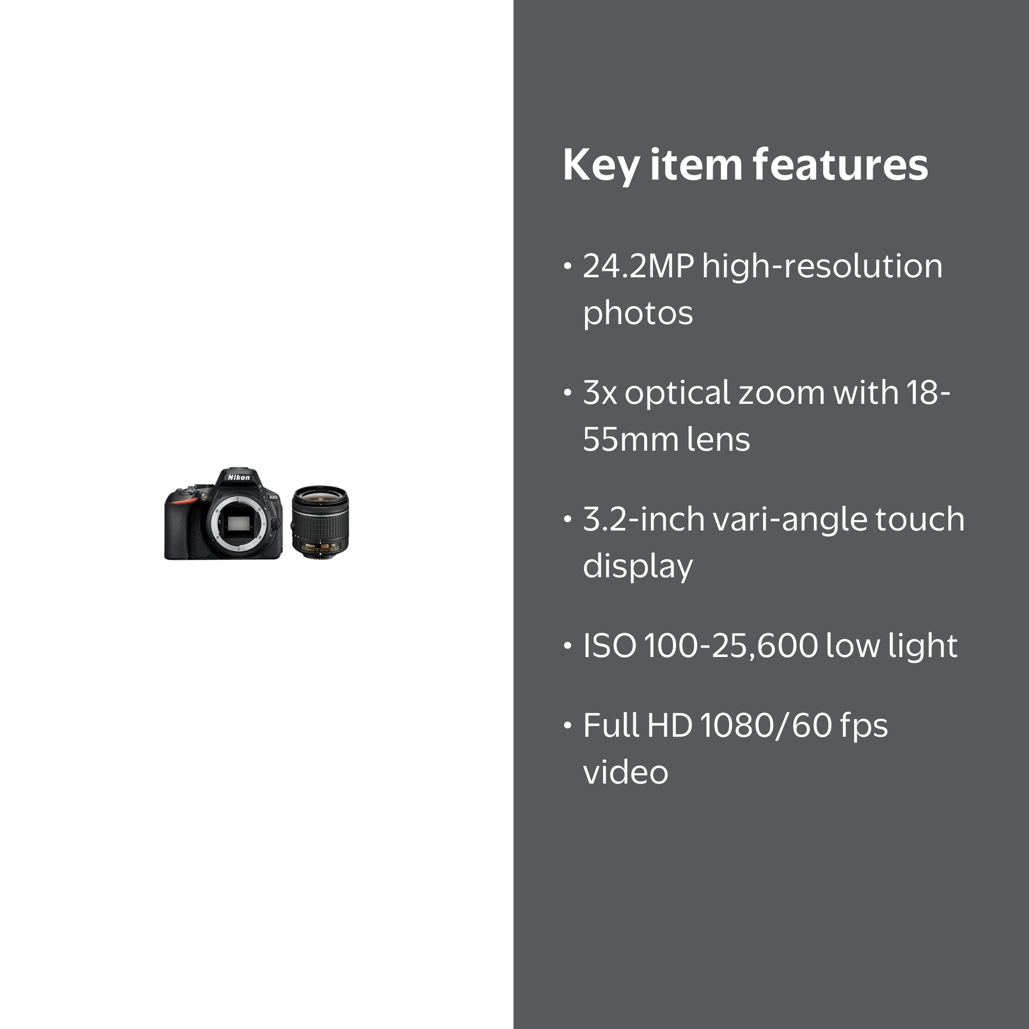 Nikon D5600 Professional Digital DSLR 24.2MP Camera with 18-55mm