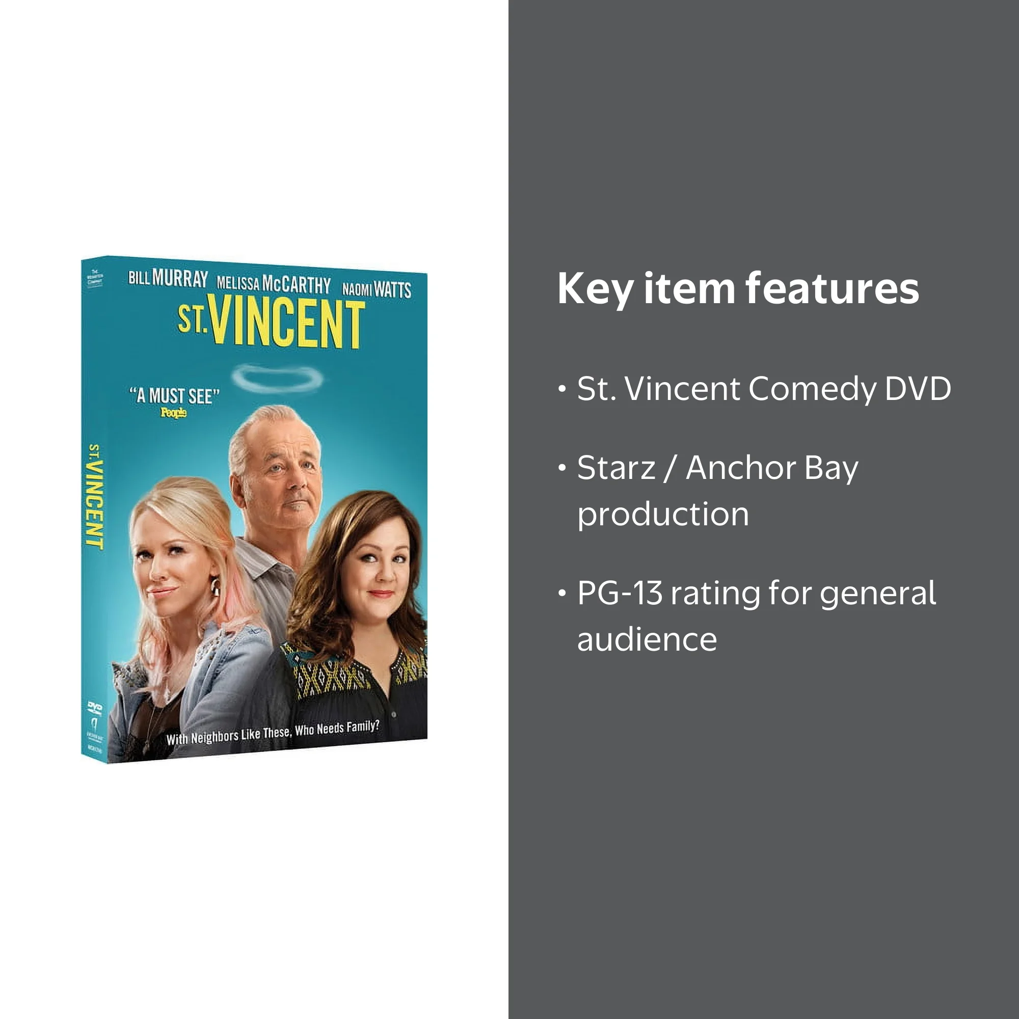 St. Vincent (DVD), Starz / Anchor Bay, Comedy - Walmart.com
