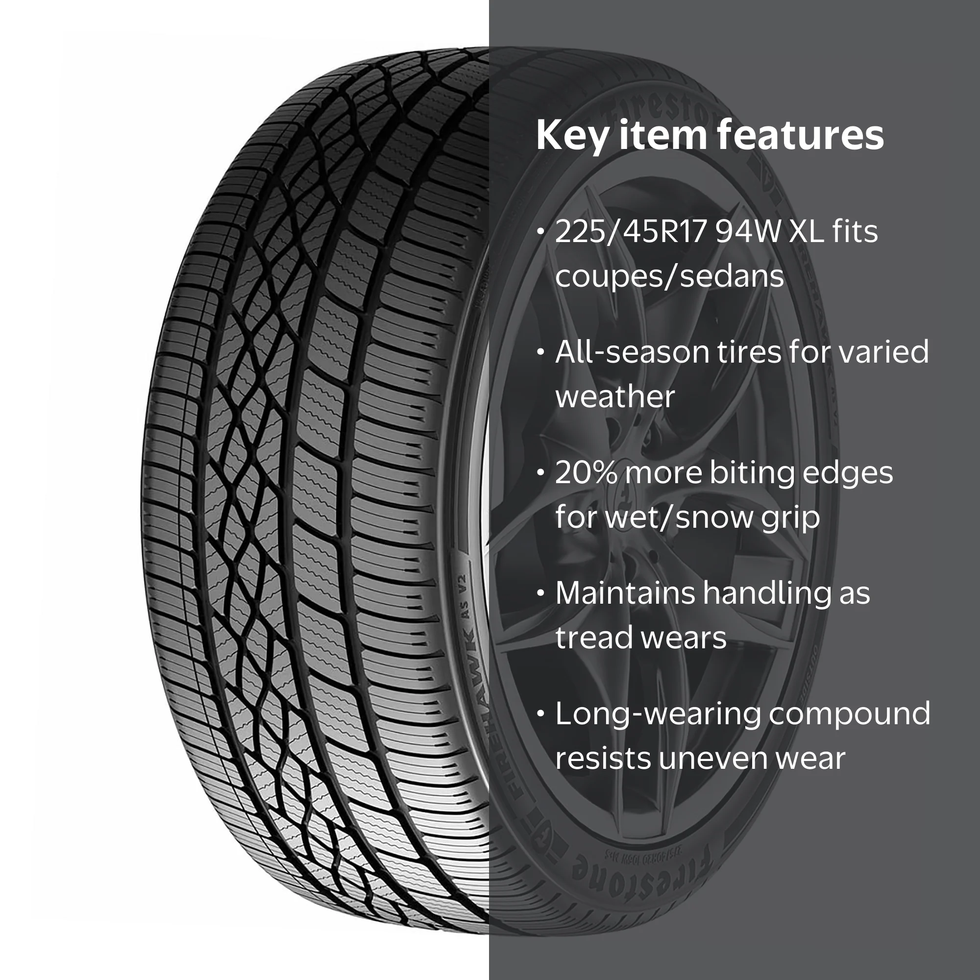 Firestone FireHawk A S V2 225/45R17 94W XL Passenger Tire