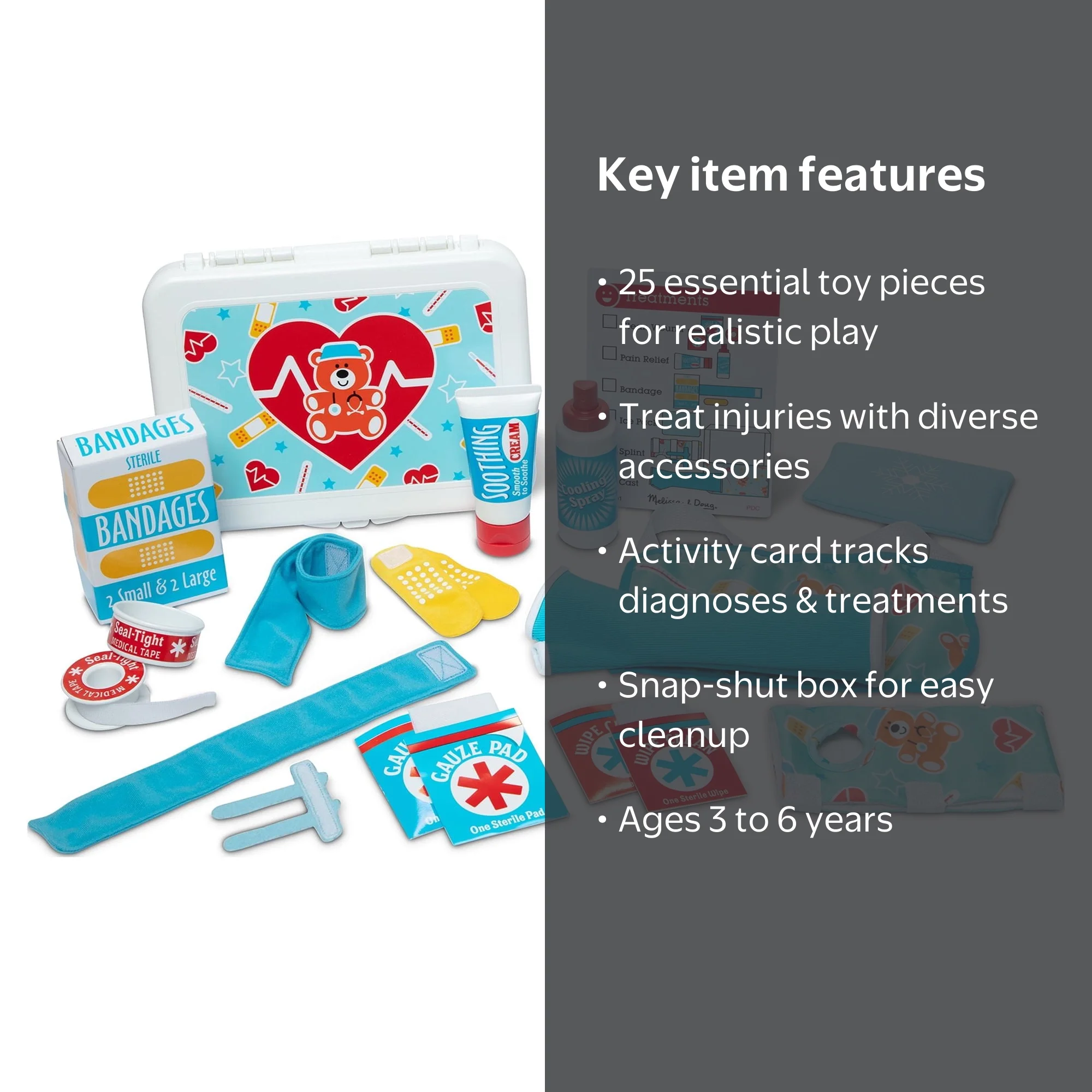 DocooF1マシン9台セット Melissa & Doug First Aid Kit Play Set, 25 Toy Pieces with Bandages
