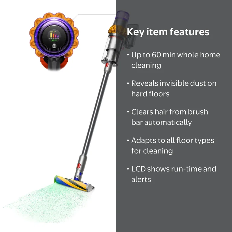 Dyson V15 Detect Cordless Vacuum, Yellow Nickel, Handheld Mode
