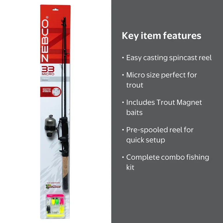 Zebco 33 Micro Trout Magnet Spincast Fishing Combo - Walmart.com