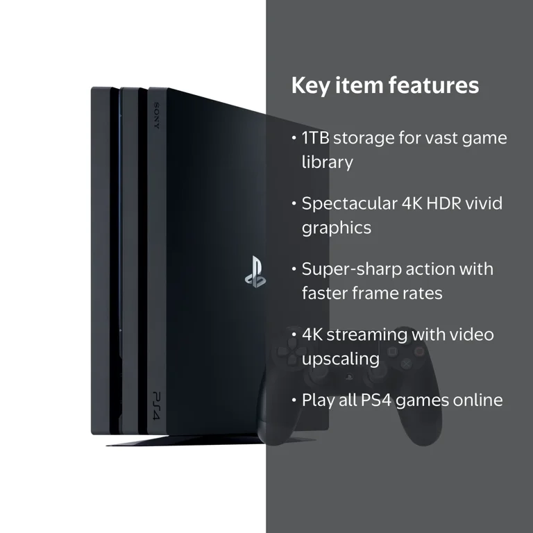 PlayStation, Game Console, 4K HDR, 1 TB HDD, Jet Black - Walmart.com