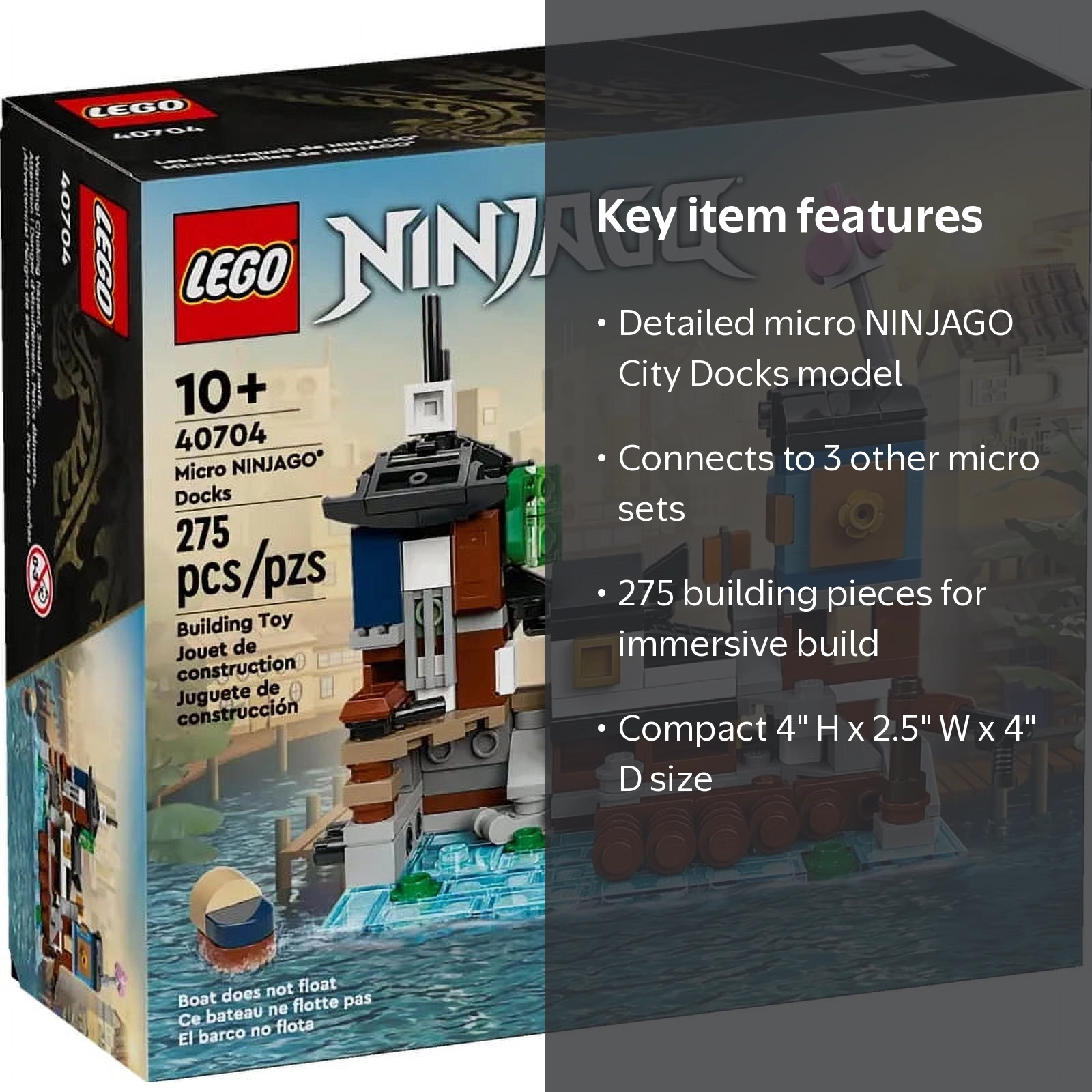 LEGO, NINJAGO Micro Docks Building Set, 275 Pieces, Docks City