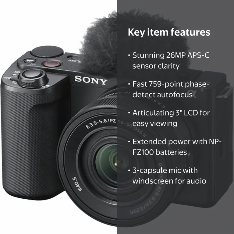 Sony ZV-E10 II Mirrorless Camera with 16-50mm Lens (Black