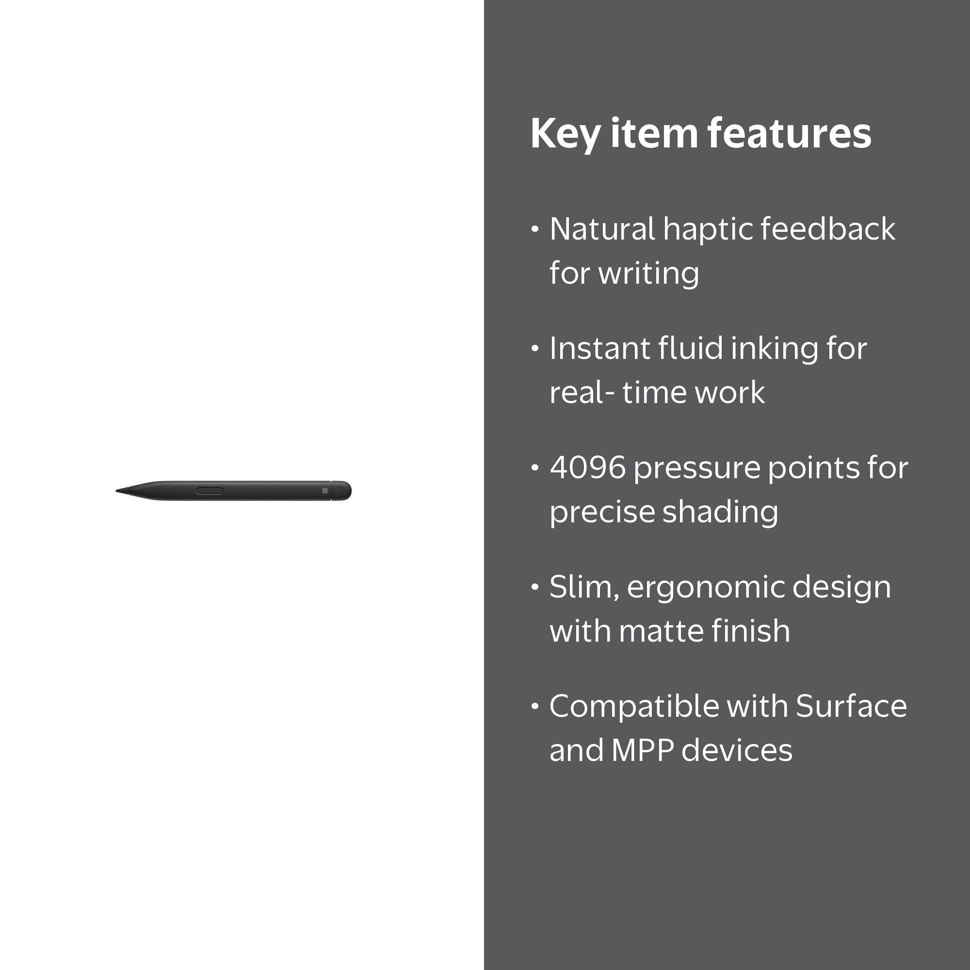 Microsoft, Surface Slim Pen 2, Model 3XY-00001, Black - Walmart.com