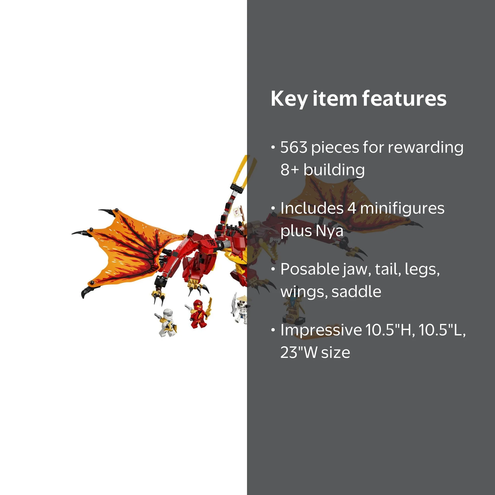 LEGO NINJAGO Legacy Fire Dragon Attack Playset, Ninja Building Toy