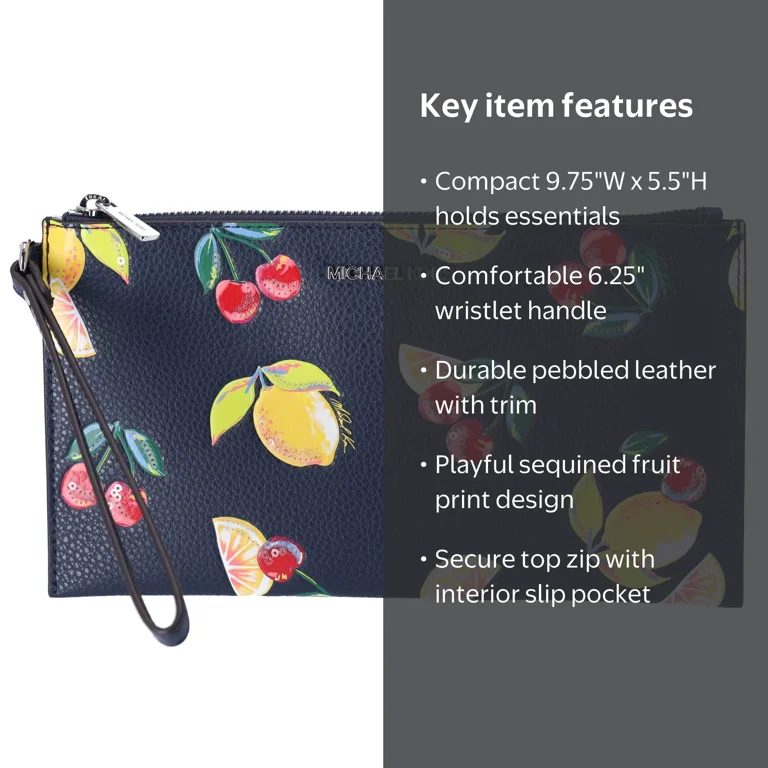 Michael Kors Women's Jet Set Travel Large Sequined Fruit Print