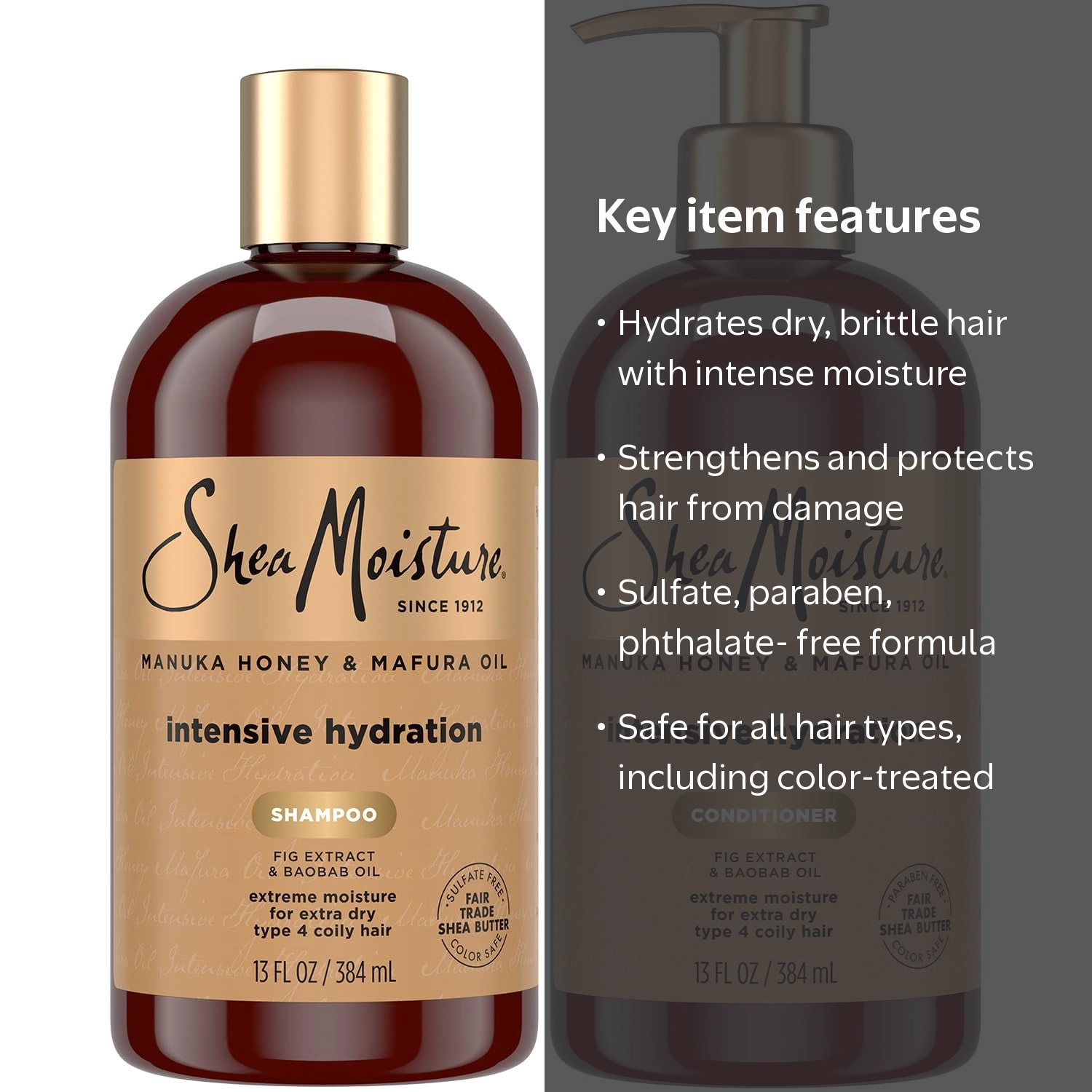 SheaMoisture Shampoo & Conditioner Set, Hydrate + Replenish, 26 FL