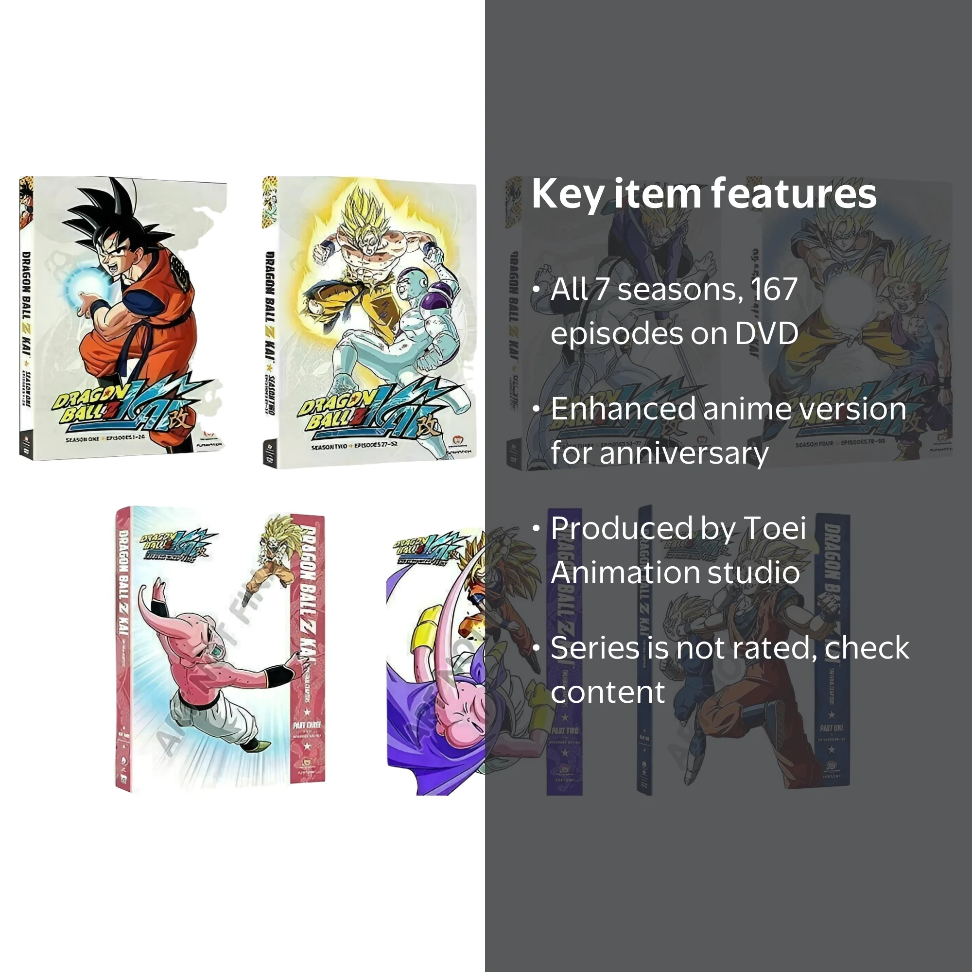 Dragon Ball Z Kai: Complete Season 1-7 DVD, Episodes 1-167
