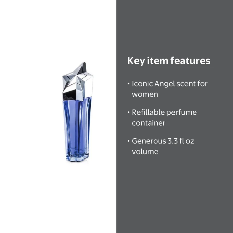 Thierry Mugler Angel Eau De Parfum, Refillable 3.3 Oz for Ladies