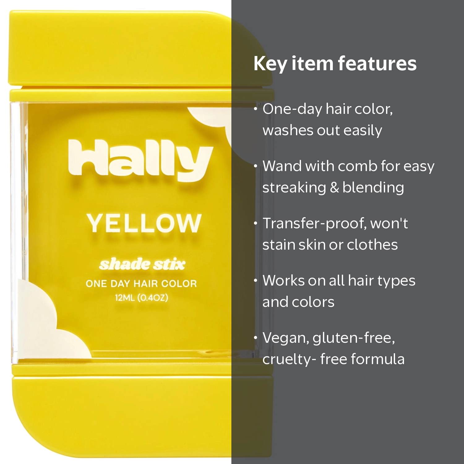 Hally Hair Shade Stix, Patent-Pending Temporary Hair Makeup
