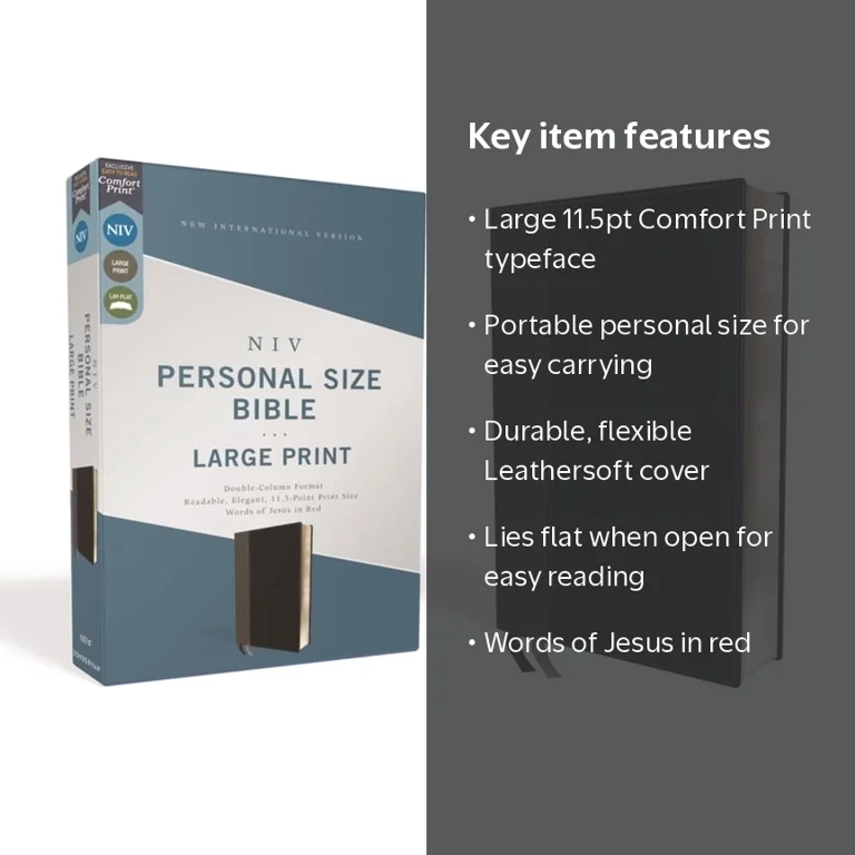 Zondervan, Niv Personal Size Bible, Large Print, Leathersoft