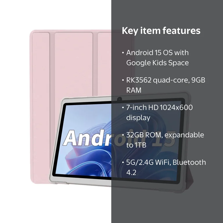 Jikocxn, Android 15 Tablet, 7 Inch, 9GB RAM 32GB ROM 1TB Expansion
