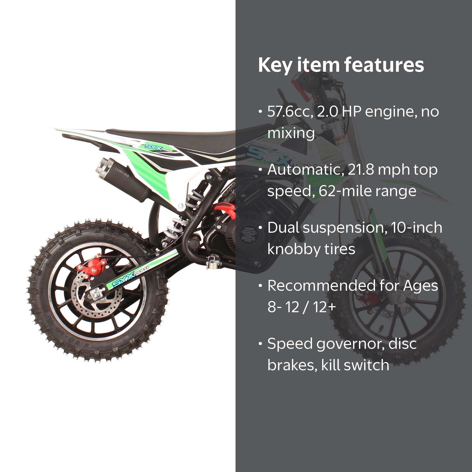 SYX MOTO VK 58cc 4-Stroke Gas Powered Mini Dirt Bike for Kids
