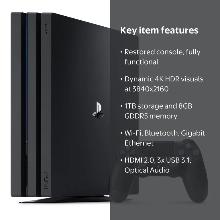 Free Shipping! Restored Sony PlayStation 4 Pro 1TB Gaming Console