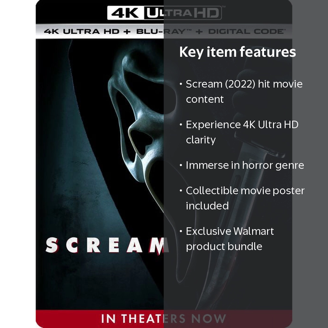 Scream (2022) 4K Ultra HD + Movie Poster (Walmart Exclusive) (4K