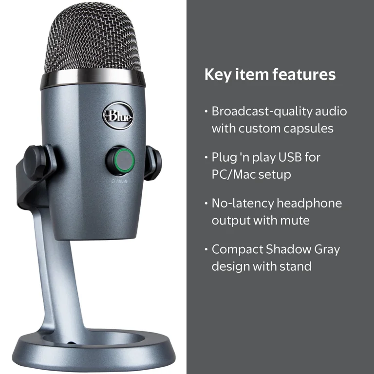 Blue Yeti Nano Premium USB Microphone (Shadow Gray) - Walmart.com