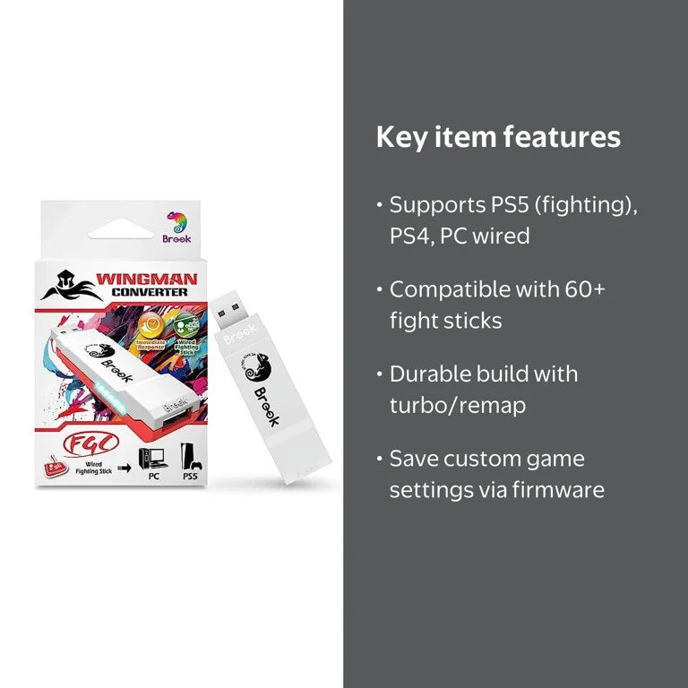 Brook Wingman FGC Converter - Arcade Joystick for PS5 Fighting