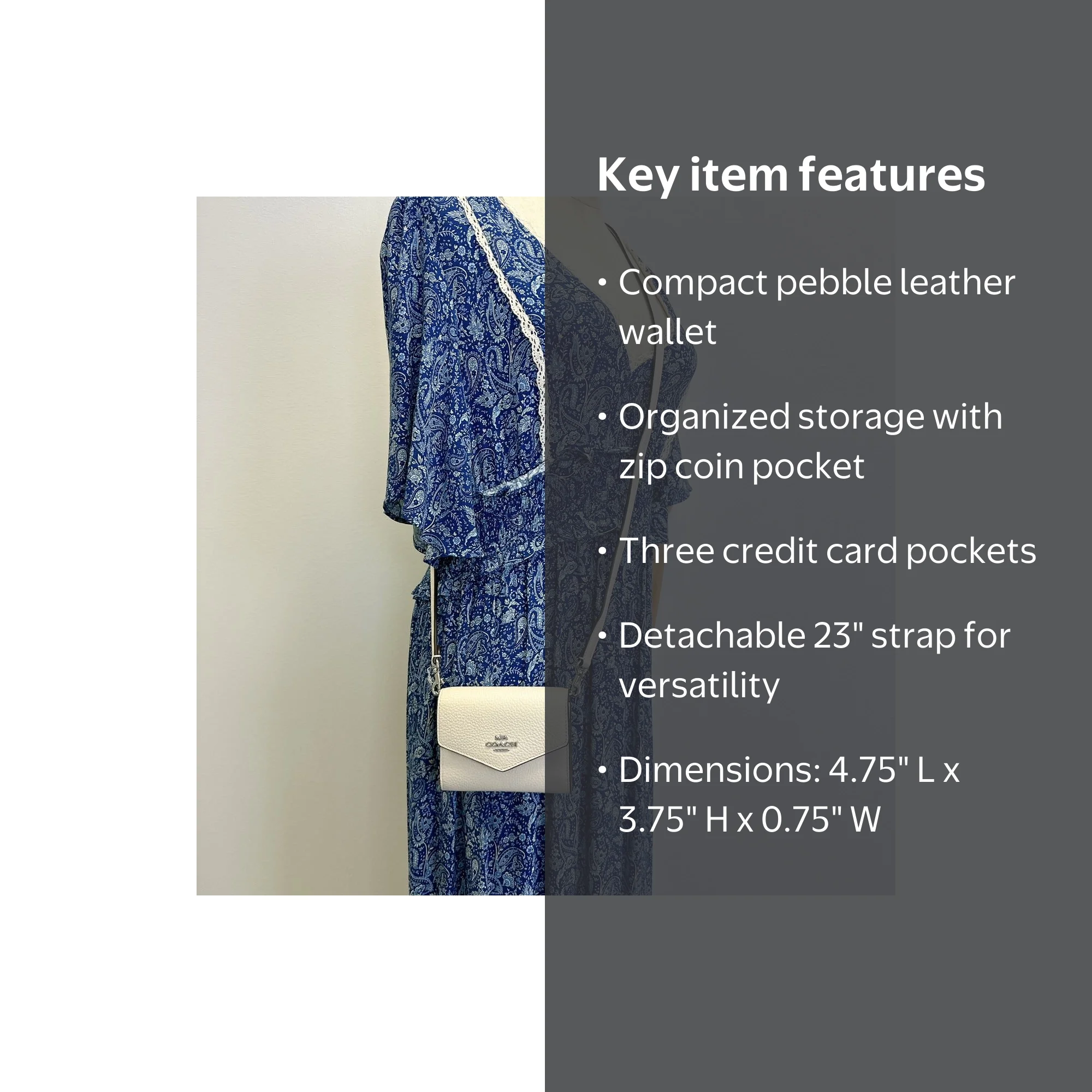 Coach CU170 Mini Envelope Wallet With Strap IN Chalk - Walmart.com