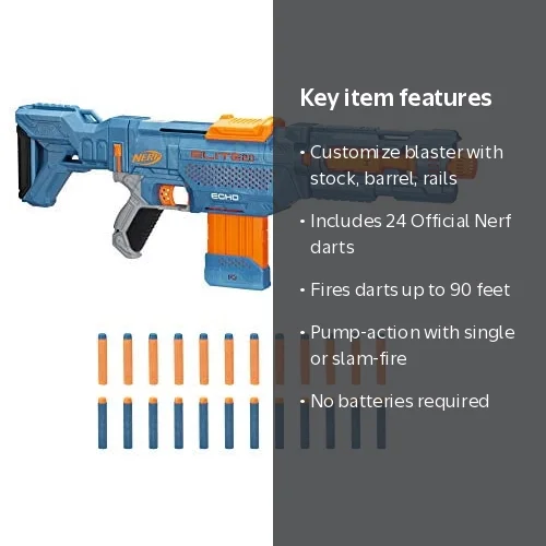 NERF Elite 2.0 Echo CS-10 Blaster -- 24 Official Darts, 10-Dart