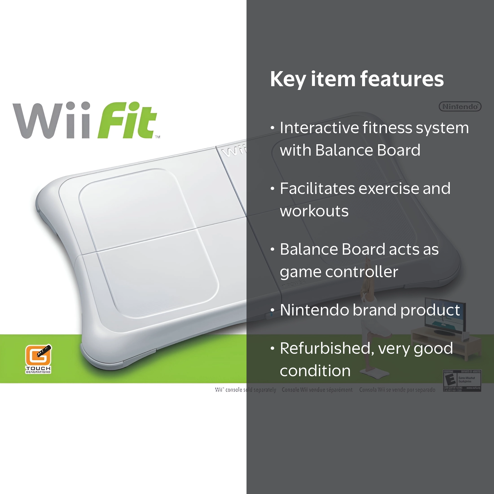 Wii Fit Game with Wii Balance Board - Nintendo, Refurbished