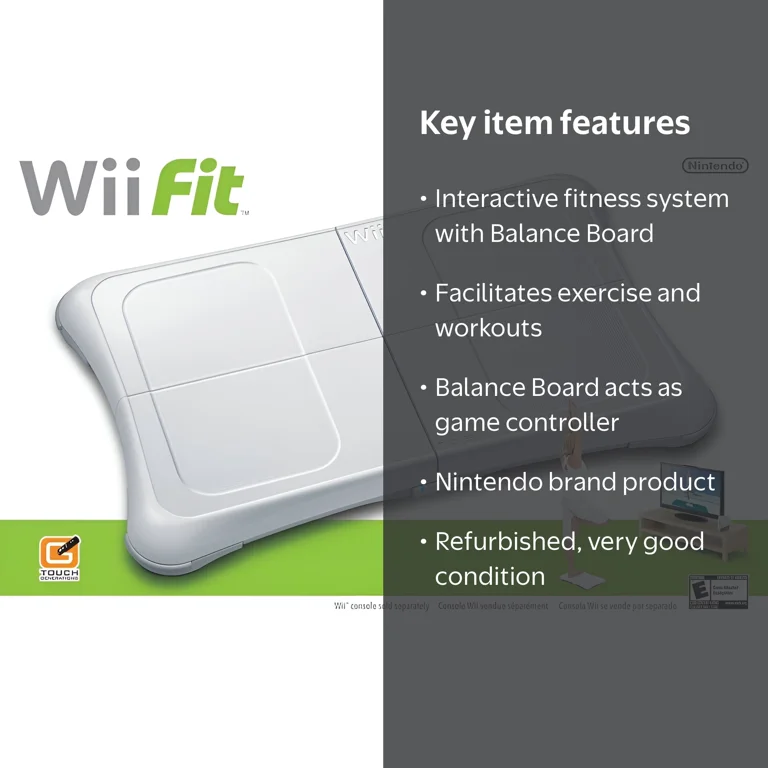 Wii Fit Game with Wii Balance Board - Nintendo, Refurbished