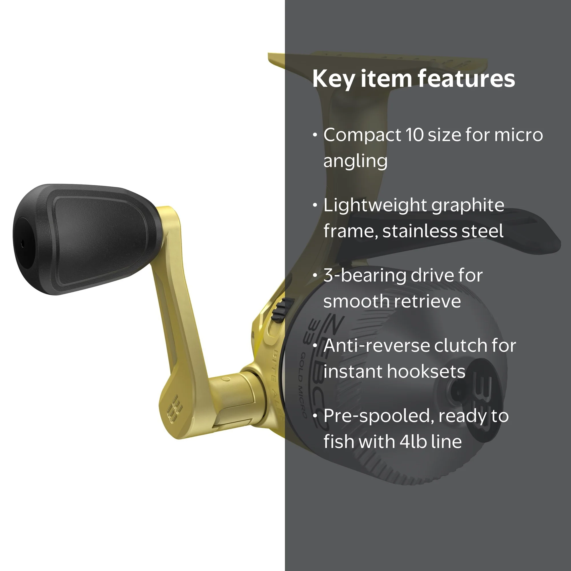 Zebco 33 Gold Micro Trigger Spincast Fishing Reel, Size 10 Reel