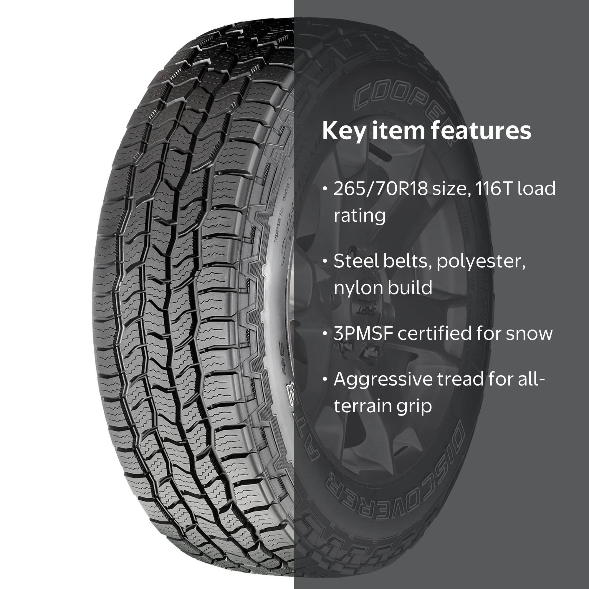 Cooper Discoverer AT3 4S 265/70R18 116T AT All Terrain Tire for 