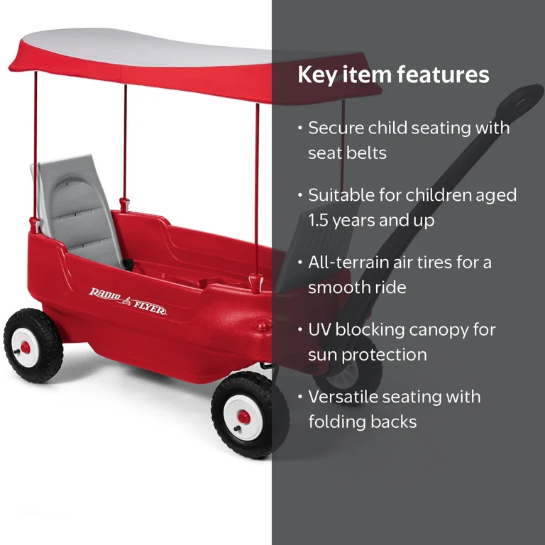 Radio Flyer, Deluxe All-Terrain Pathfinder Wagon with Canopy, Air