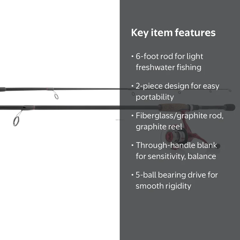 Matzuo 2-Piece Medium Spin Fishing Rod and Reel Combo, 6