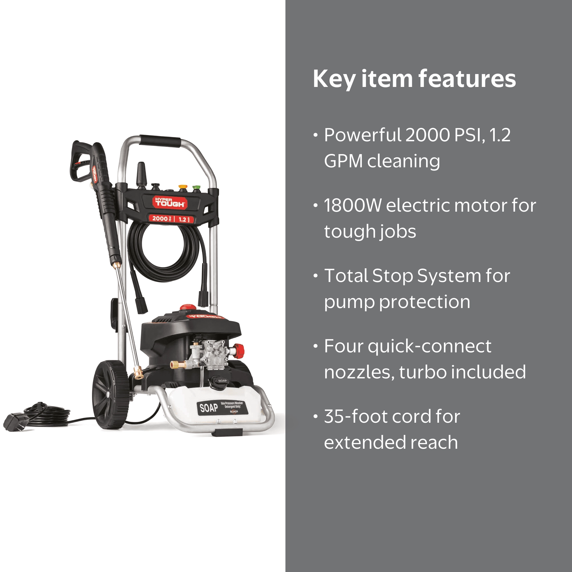 HYPER －WASHER ハイパワ－ウオッシャ－ Free Shipping! Hyper Tough Electric Cold Water Pressure Washer